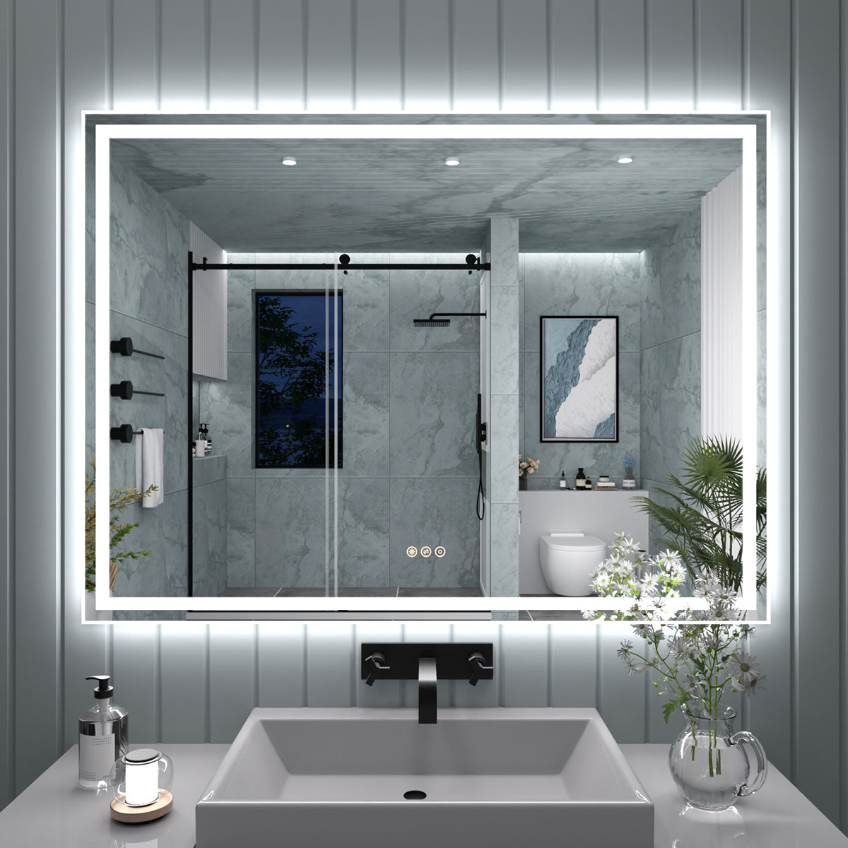 TaiMei LED Bathroom Vanity Mirror Anti-Fog Brightness Adjustable High-Definition ETL Certified