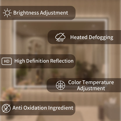 TaiMei MD04SF Frameless  LED Single Bathroom Vanity Mirror in Polished Crystal