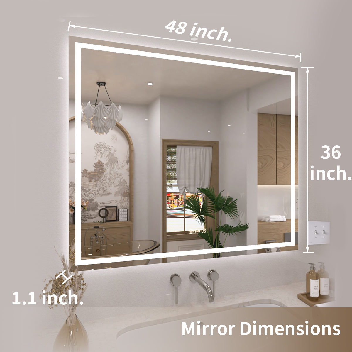 TaiMei LED Bathroom Vanity Mirror Anti-Fog Brightness Adjustable High-Definition ETL Certified MD04-4836-04_0184213d-37d6-4bab-9074-b81056e4f311