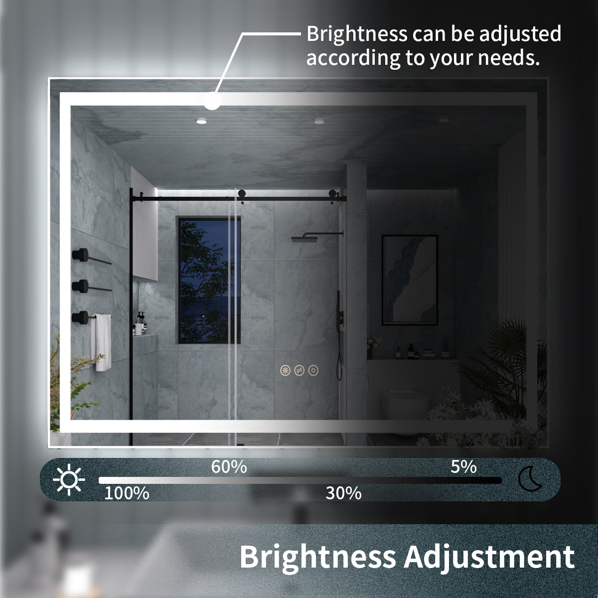 TaiMei LED Bathroom Vanity Mirror Anti-Fog Brightness Adjustable High-Definition ETL Certified