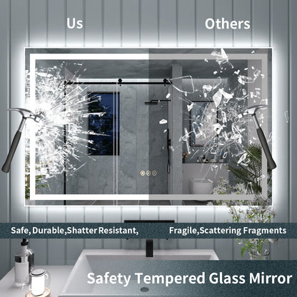 TaiMei LED Bathroom Vanity Mirror Anti-Fog Brightness Adjustable High-Definition ETL Certified