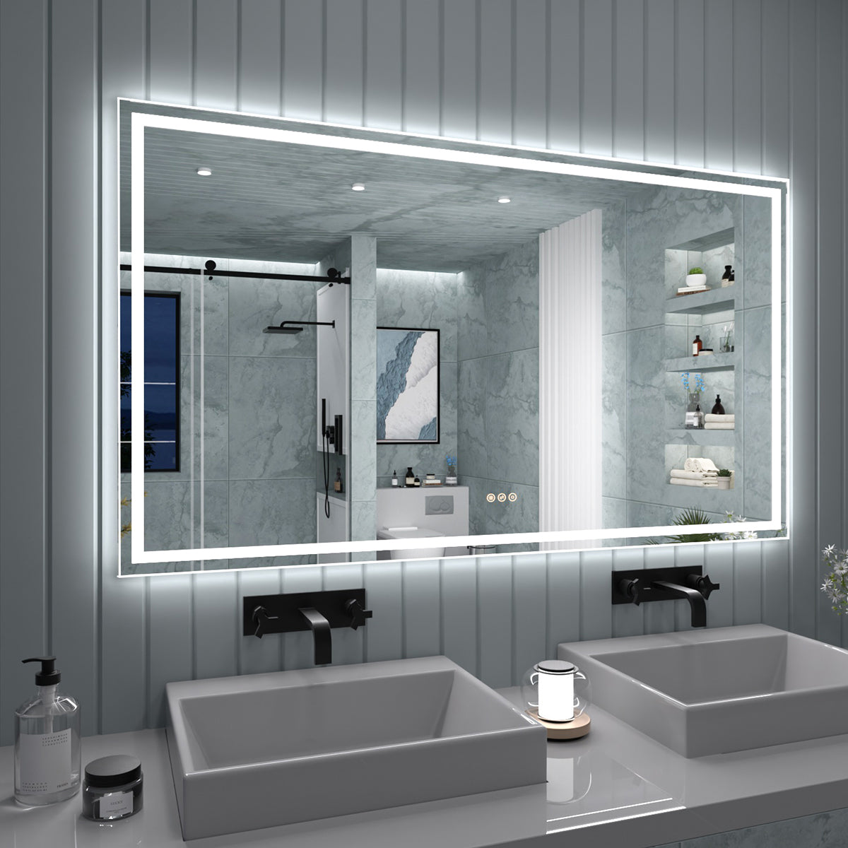TaiMei LED Bathroom Vanity Mirror Anti-Fog Brightness Adjustable High-Definition ETL Certified