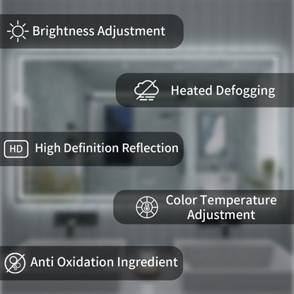 TaiMei LED Bathroom Vanity Mirror Anti-Fog Brightness Adjustable High-Definition ETL Certified