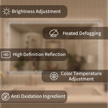 TaiMei LED Bathroom Vanity Mirror Anti-Fog Brightness Adjustable High-Definition ETL Certified