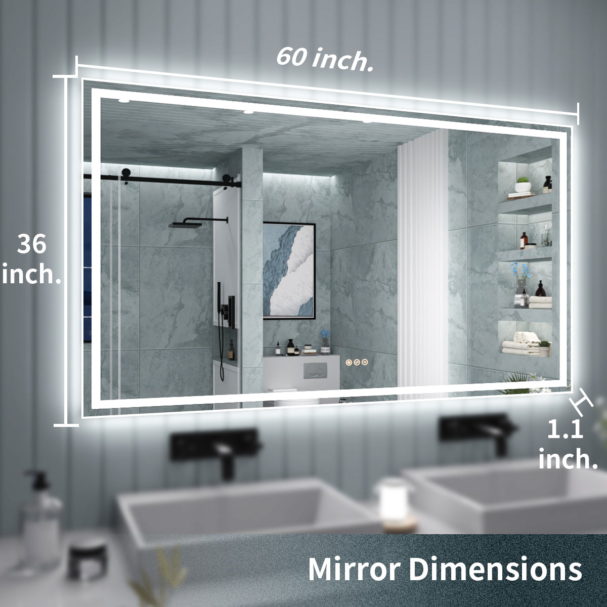 TaiMei LED Bathroom Vanity Mirror Anti-Fog Brightness Adjustable High-Definition ETL Certified