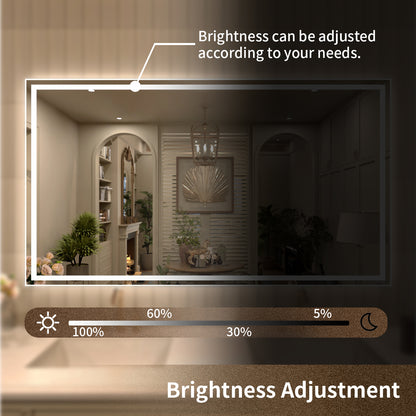 TaiMei MD04SF Frameless  LED Single Bathroom Vanity Mirror in Polished Crystal