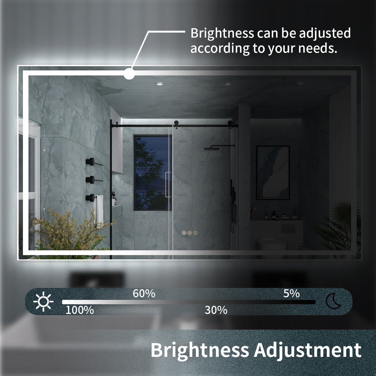 TaiMei LED Bathroom Vanity Mirror Anti-Fog Brightness Adjustable High-Definition ETL Certified