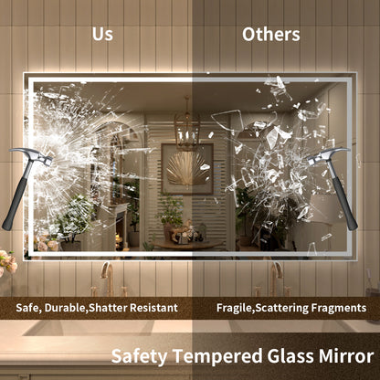 TaiMei LED Bathroom Vanity Mirror Anti-Fog Brightness Adjustable High-Definition ETL Certified