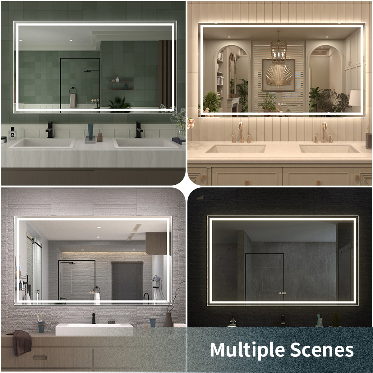 TaiMei LED Bathroom Vanity Mirror Anti-Fog Brightness Adjustable High-Definition ETL Certified