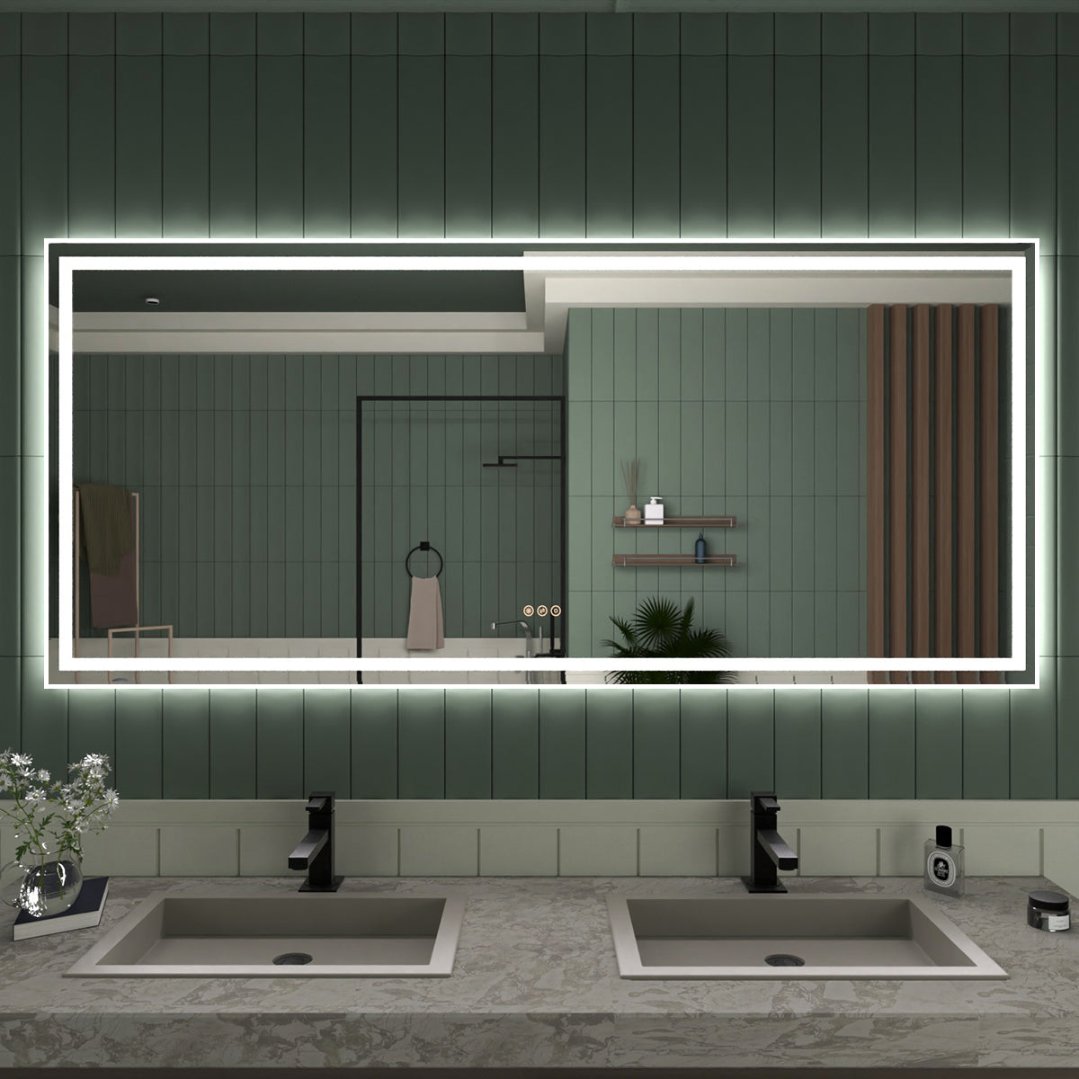 TaiMei LED Bathroom Vanity Mirror Anti-Fog Brightness Adjustable High-Definition ETL Certified