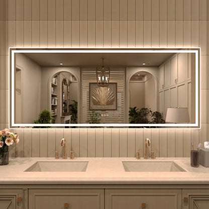 TaiMei MD04SF Frameless  LED Single Bathroom Vanity Mirror in Polished Crystal