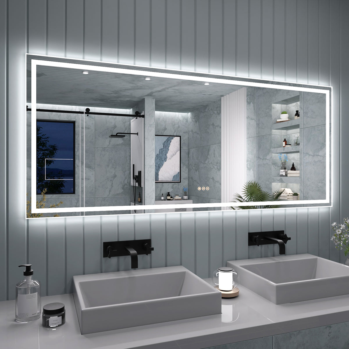 TaiMei LED Bathroom Vanity Mirror Anti-Fog Brightness Adjustable High-Definition ETL Certified