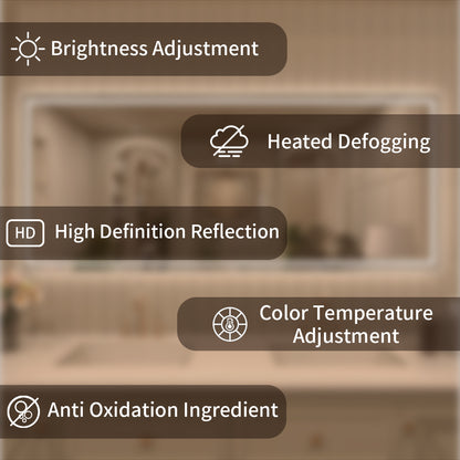 TaiMei MD04SF Frameless  LED Single Bathroom Vanity Mirror in Polished Crystal