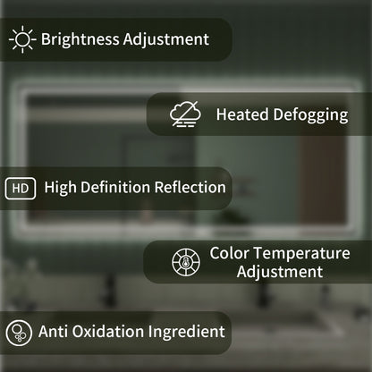 TaiMei LED Bathroom Vanity Mirror Anti-Fog Brightness Adjustable High-Definition ETL Certified