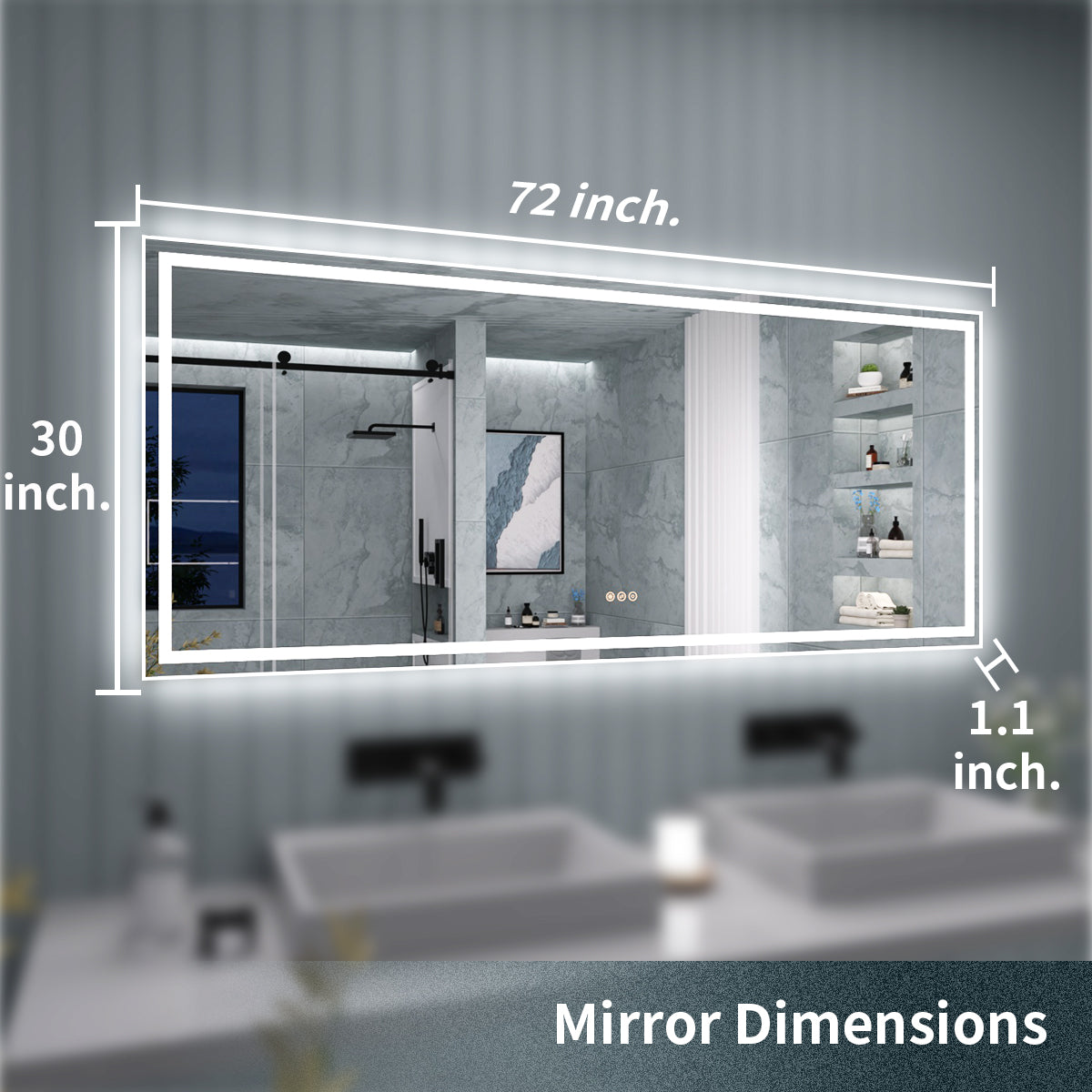 TaiMei LED Bathroom Vanity Mirror Anti-Fog Brightness Adjustable High-Definition ETL Certified