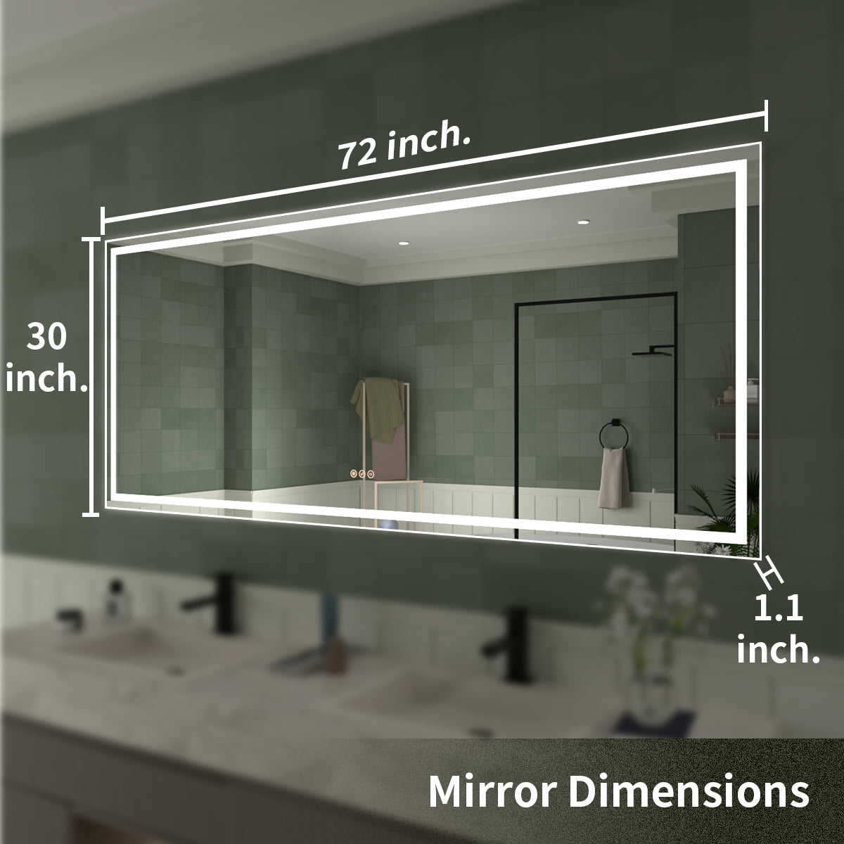 TaiMei LED Bathroom Vanity Mirror Anti-Fog Brightness Adjustable High-Definition ETL Certified