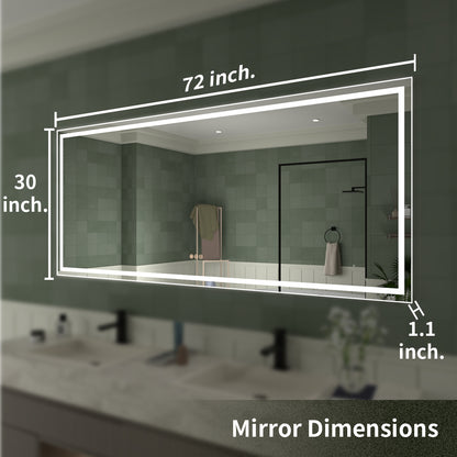 TaiMei LED Bathroom Vanity Mirror Anti-Fog Brightness Adjustable High-Definition ETL Certified