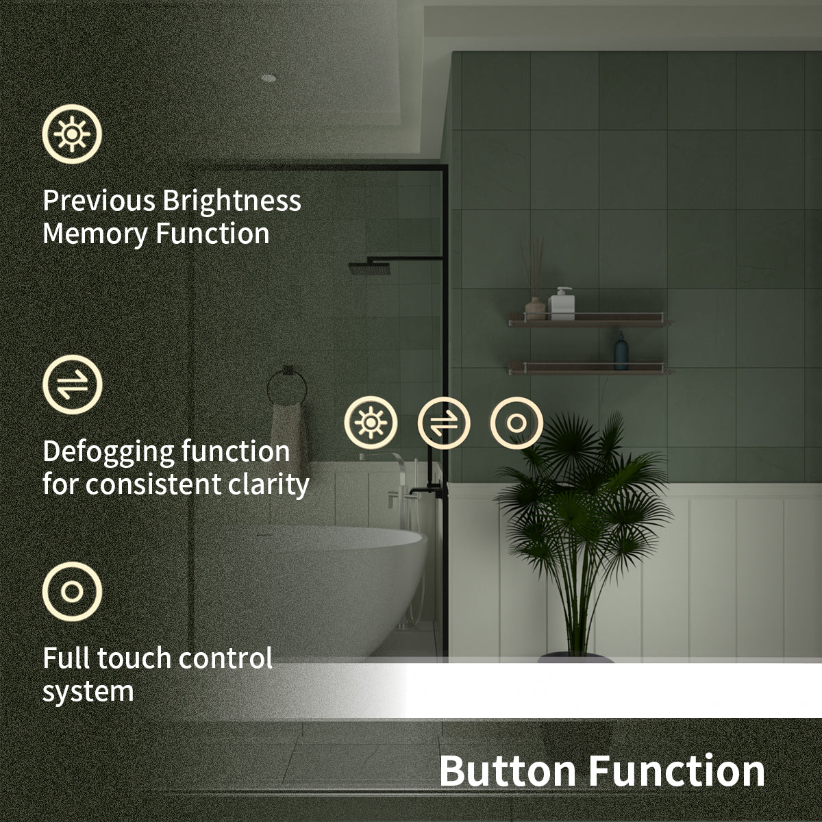 TaiMei LED Bathroom Vanity Mirror Anti-Fog Brightness Adjustable High-Definition ETL Certified