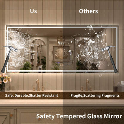 TaiMei MD04SF Frameless  LED Single Bathroom Vanity Mirror in Polished Crystal