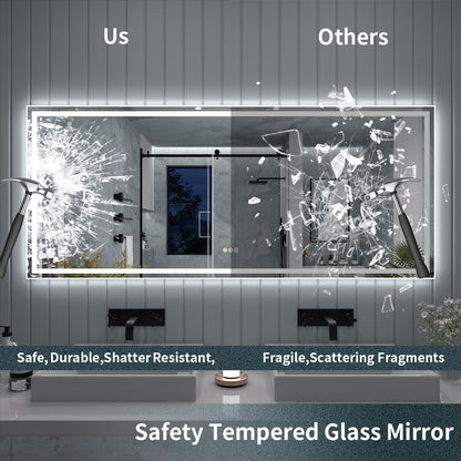 TaiMei LED Bathroom Vanity Mirror Anti-Fog Brightness Adjustable High-Definition ETL Certified