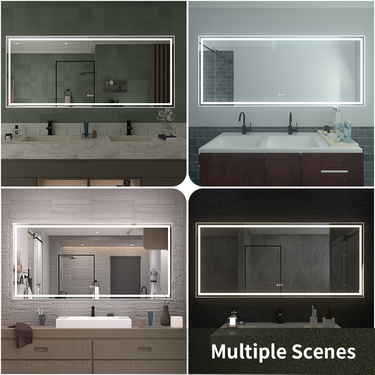 TaiMei LED Bathroom Vanity Mirror Anti-Fog Brightness Adjustable High-Definition ETL Certified