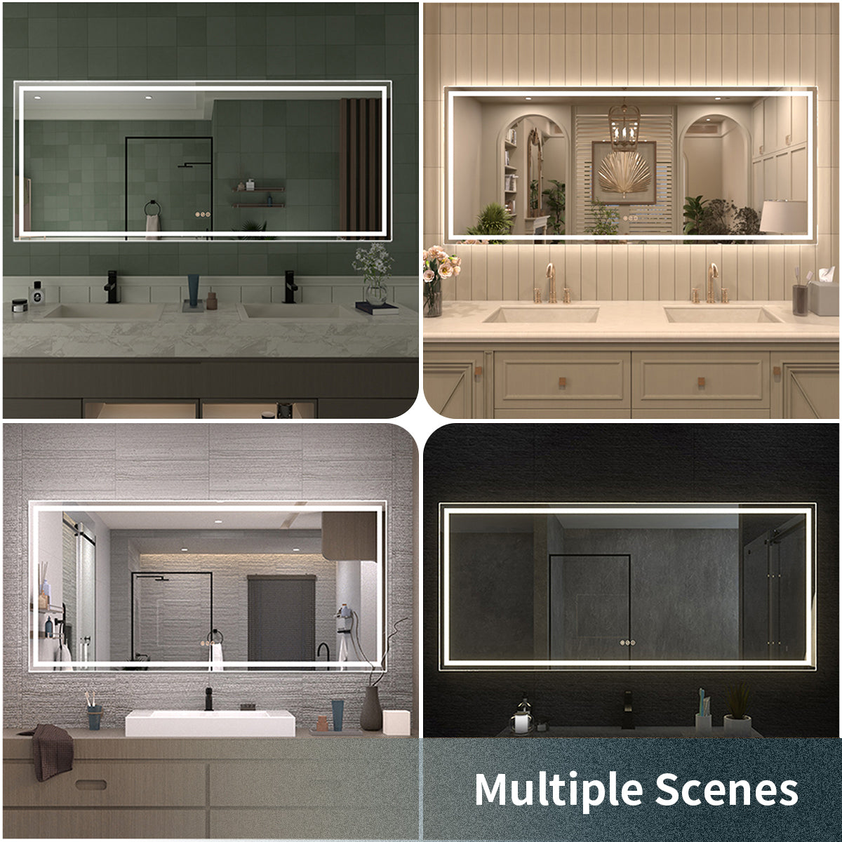 TaiMei LED Bathroom Vanity Mirror Anti-Fog Brightness Adjustable High-Definition ETL Certified