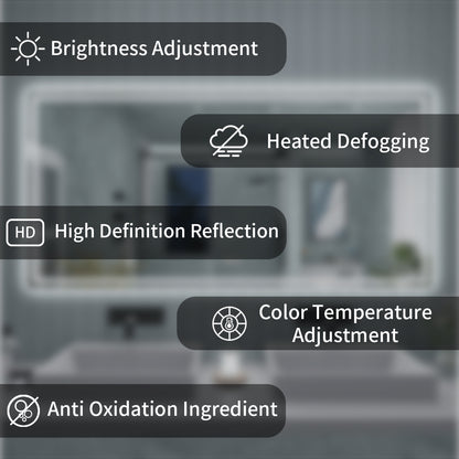TaiMei LED Bathroom Vanity Mirror Anti-Fog Brightness Adjustable High-Definition ETL Certified