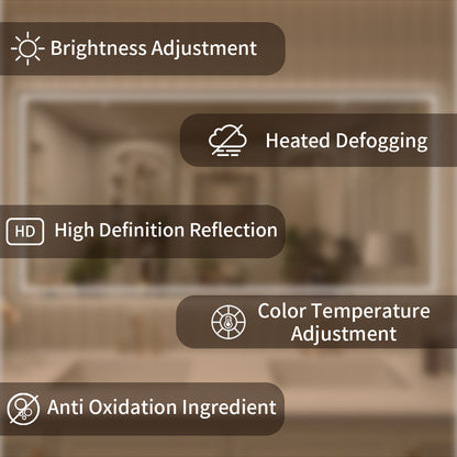TaiMei LED Bathroom Vanity Mirror Anti-Fog Brightness Adjustable High-Definition ETL Certified