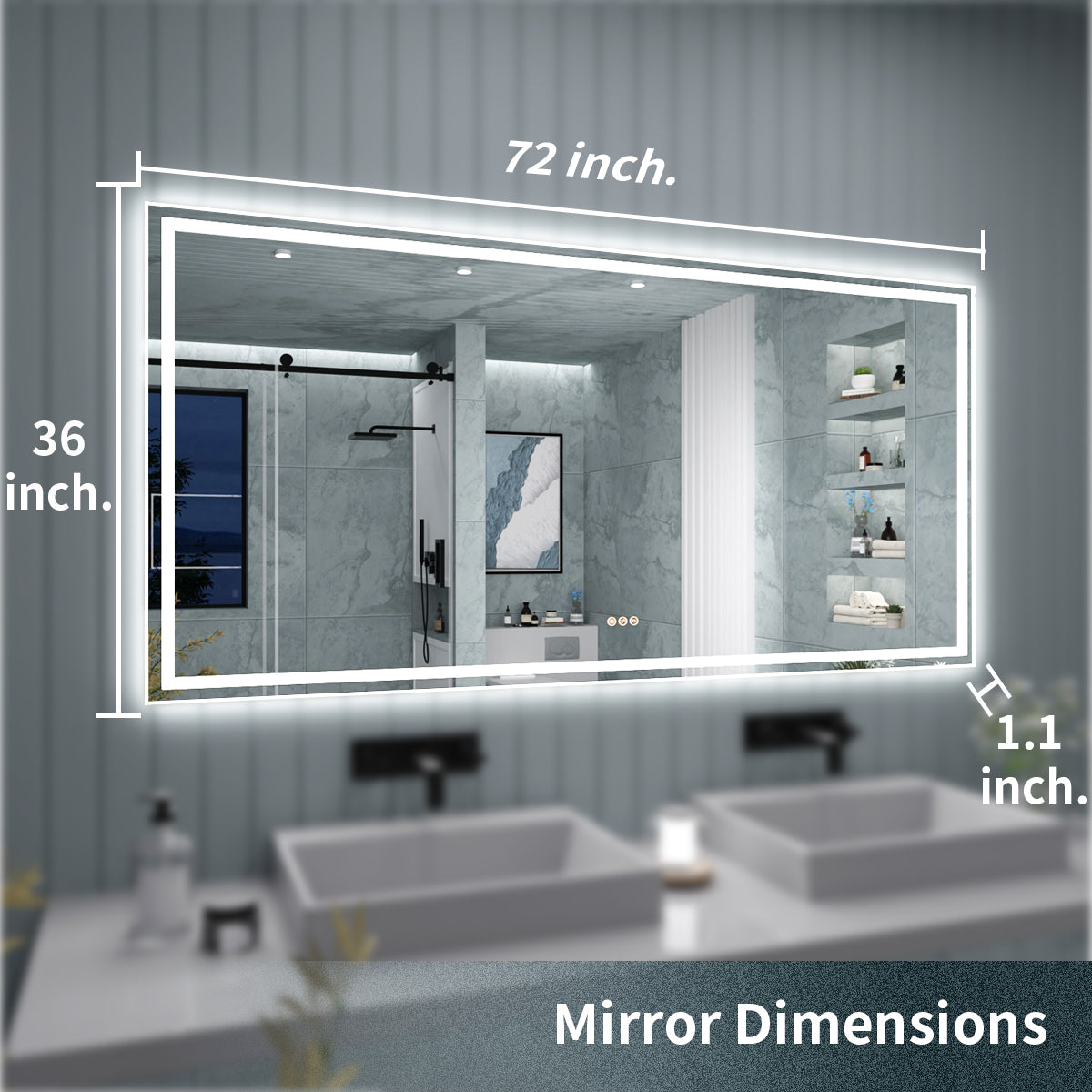 TaiMei LED Bathroom Vanity Mirror Anti-Fog Brightness Adjustable High-Definition ETL Certified