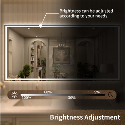 TaiMei Multiple Sizes Rectangular Frameless LED Anti-Fog Wall Bathroom Vanity Mirror MD04-7236-07_5c5c4f4c-e0d9-4e19-b809-3f38f4cc946a