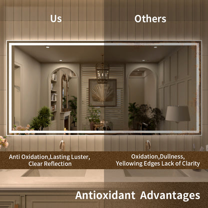 TaiMei MD04SF Frameless  LED Single Bathroom Vanity Mirror in Polished Crystal