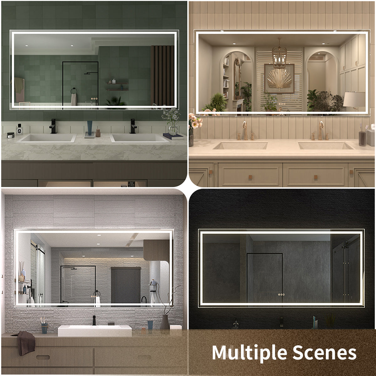 TaiMei Multiple Sizes Rectangular Frameless LED Anti-Fog Wall Bathroom Vanity Mirror MD04-7236-12_d1e015a5-8e55-4075-886a-7935d5d00260