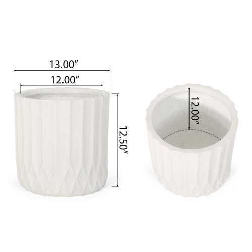 Candor Antique White Magnesium Oxide Urn Planter for Indoor Outdoor Use