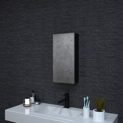 Niveal LUMCA Series Rectangular Aluminum Recessed/Surface Mount Medicine Cabinet with Mirror Matte Black 12 in. W x 24 in. H MMC-1224MB1