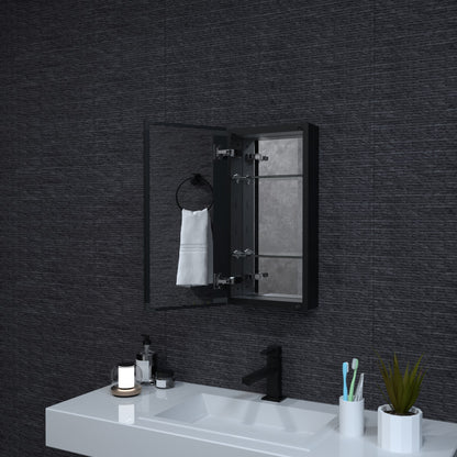 Niveal LUMCA Series Rectangular Aluminum Recessed/Surface Mount Medicine Cabinet with Mirror MMC-1224MB10