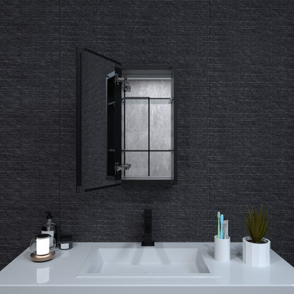Niveal LUMCA Series Rectangular Aluminum Recessed/Surface Mount Medicine Cabinet with Mirror MMC-1224MB2