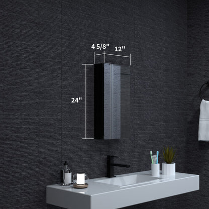 Niveal LUMCA Series Rectangular Aluminum Recessed/Surface Mount Medicine Cabinet with Mirror MMC-1224MB3