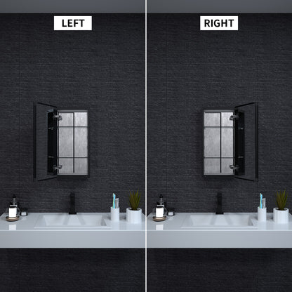 Niveal LUMCA Series Rectangular Aluminum Recessed/Surface Mount Medicine Cabinet with Mirror MMC-1224MB6
