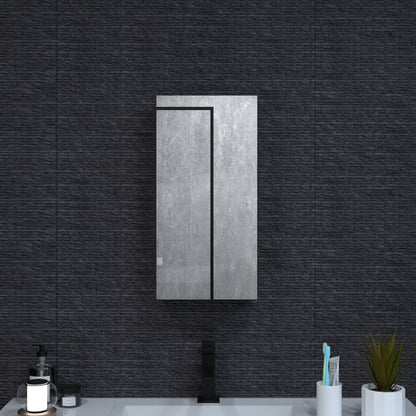 Niveal LUMCA Series Rectangular Aluminum Recessed/Surface Mount Medicine Cabinet with Mirror MMC-1224MB9