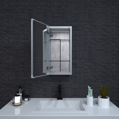 Niveal LUMCA Series Rectangular Aluminum Recessed/Surface Mount Medicine Cabinet with Mirror MMC-1224SV2