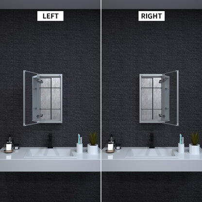 Niveal LUMCA Series Rectangular Aluminum Recessed/Surface Mount Medicine Cabinet with Mirror MMC-1224SV6