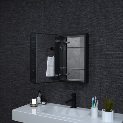 Niveal LUMCA Series Rectangular Aluminum Recessed/Surface Mount Medicine Cabinet with Mirror MMC-1524MB10