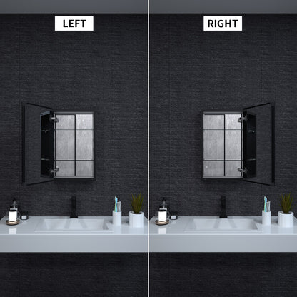 Niveal LUMCA Series Rectangular Aluminum Recessed/Surface Mount Medicine Cabinet with Mirror MMC-1524MB6