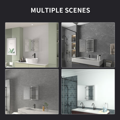 Niveal LUMCA Series Rectangular Aluminum Recessed/Surface Mount Medicine Cabinet with Mirror MMC-1524SV11