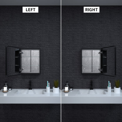 Niveal LUMCA Series Rectangular Aluminum Recessed/Surface Mount Medicine Cabinet with Mirror MMC-1620MB5