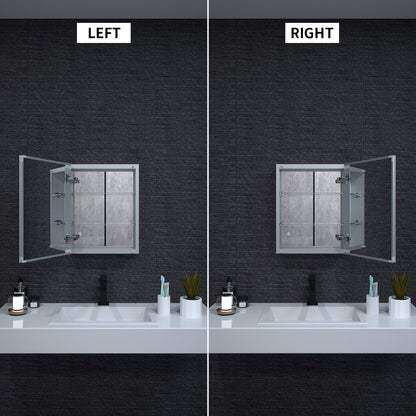 Niveal LUMCA Series Rectangular Aluminum Recessed/Surface Mount Medicine Cabinet with Mirror MMC-1620SV5