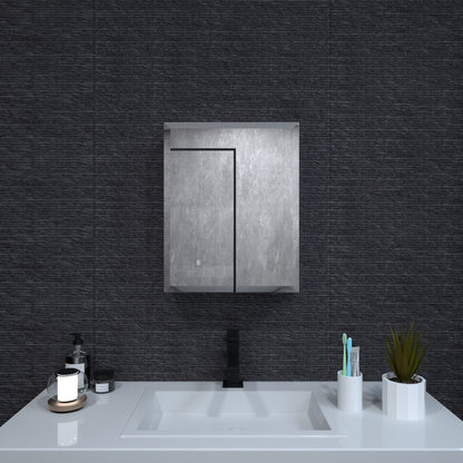 Niveal LUMCA Series Rectangular Aluminum Recessed/Surface Mount Medicine Cabinet with Mirror MMC-1620SV8