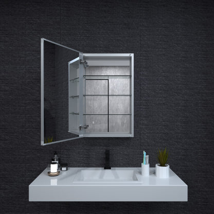 Niveal LUMCA Series Rectangular Aluminum Recessed/Surface Mount Medicine Cabinet with Mirror MMC-1930SV2