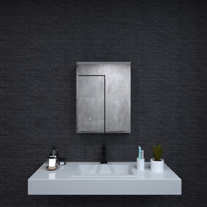 Niveal LUMCA Series Rectangular Aluminum Recessed/Surface Mount Medicine Cabinet with Mirror MMC-2026MB9