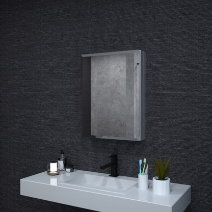 Niveal LUMCA Series Rectangular Aluminum Recessed/Surface Mount Medicine Cabinet with Mirror Chrome 20 in. W x 26 in. H MMC-2026SV1